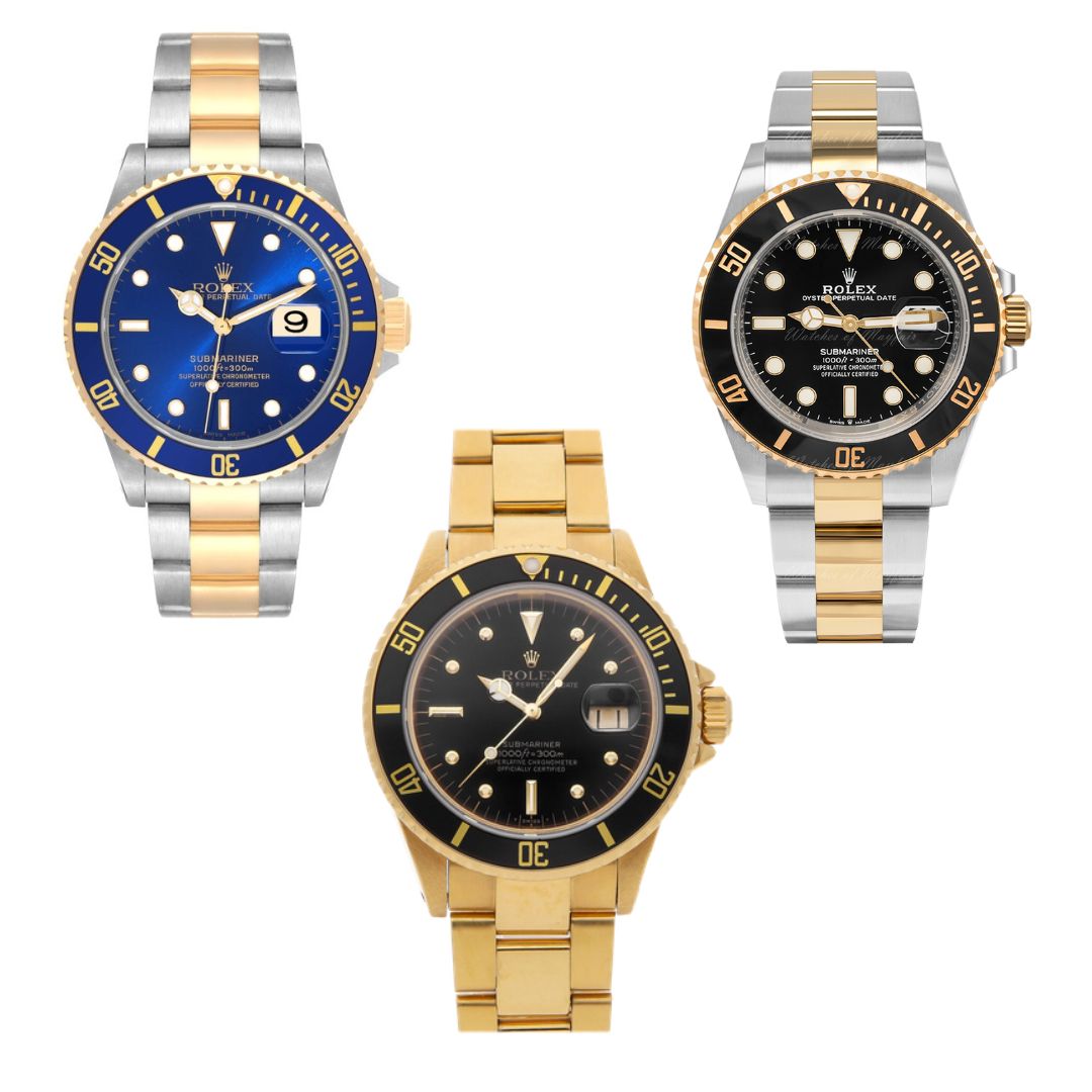 SUBMARINERX3+BICOAZUL+DORADO+BICONEGRO